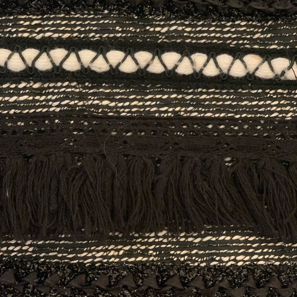 Black & White Fringe Mini Skirt - Picture 4 of 6